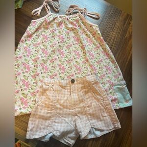 SweetHoney Peach and Cream Checkered Fabric